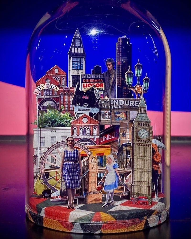 Glass globe London large format by Charlotte Bourrus – Big Ben handmade paper art dome, Etcheaz Zurich