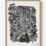 Exclusive Collaboration etcheaz x tokiko, Zurich map in Black, avialble in Switzerland