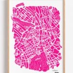 Zurich limited edition wall art poster curated - special collaboration Etcheaz x Tokiko swiss design
