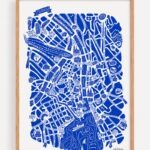 Exclusive collaboration tokiko x etcheaz Zurich map in blue, available in Zurich