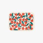 Small rectangular serving tray with cherry illustration by Elena Boils for Wrap