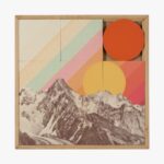 Taquin Mountainscape sliding wooden wall art with alpine mountain design in solid oak frame at etcheaz