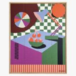 Taquin Working Too Late sliding wooden wall art with desk lamp still-life design in solid oak frame