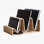 CONTOUR document holder in bio-composite wood by Minimum Design, matte natural finish, made in France