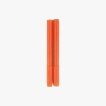 Mamène coral orange grooved taper candles, set of 2, 24 cm