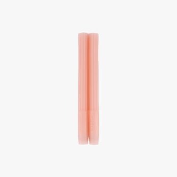Mamène peony pink grooved taper candles, set of 2, 24 cm