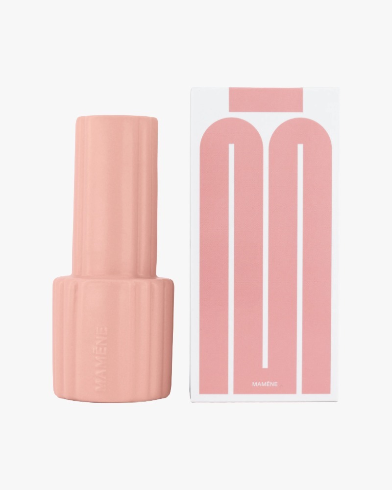 Mamène Lampe candle holder in peony pink faience, handmade in Portugal