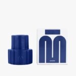 Mamène Podium candle holder in cobalt blue faience, handmade in Portugal
