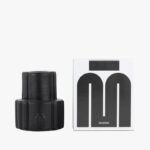 Mamène Podium candle holder in ink black faience, handmade in Portugal
