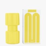 Mamène Totem candle holder in lemon yellow faience, handmade in Portugal