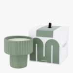 Mamène Podium scented candle size M in verdigris faience, fragrance Andy, green and herbal