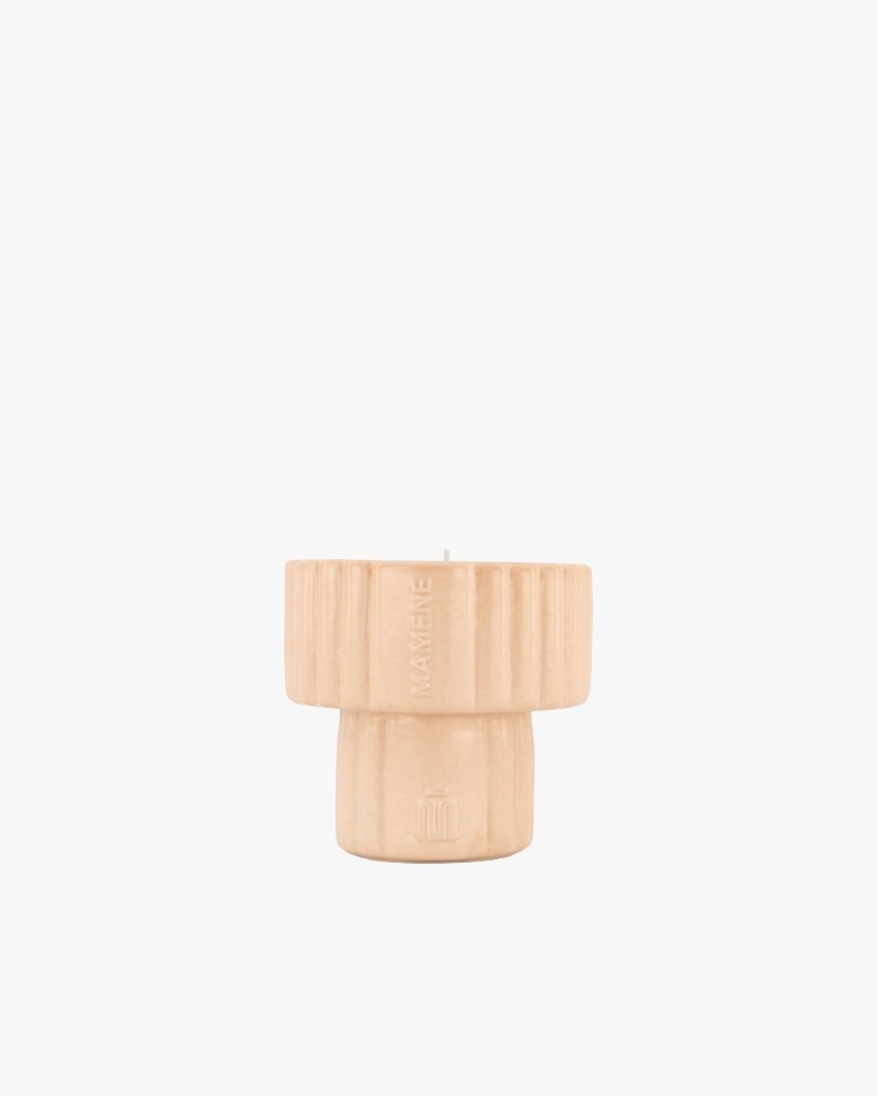 Mamène Podium scented candle size S in nude faience, fragrance Simone, amber and spicy